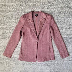 Giorgio Armani  Womens Burgundy Red Chevron Single Button Blazer Size 44/8